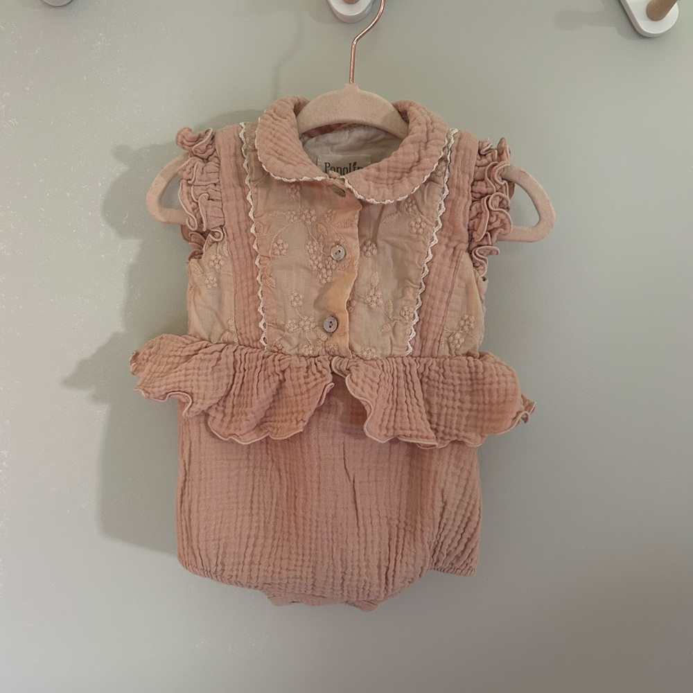 Pink Ruffled Baby Romper